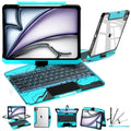 TabShell Y2K Transparent Blue 360° Rotating iPad Keyboard Case