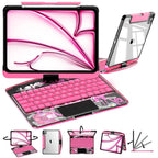 TabShell Y2K Transparent Pink 360° Rotating iPad Keyboard Case