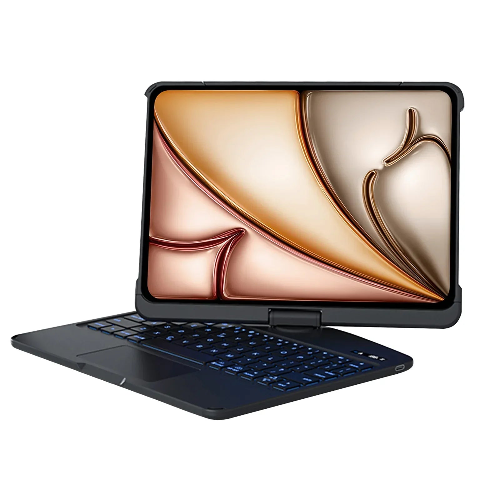 TabShell Y2K Transparent Blue 360° Rotating iPad Keyboard Case