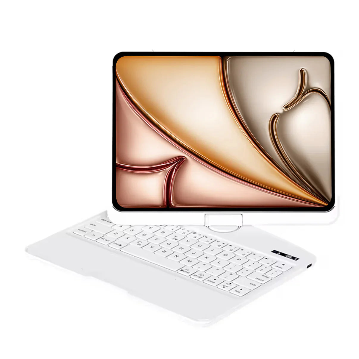 TabShell Y2K Transparent Pink 360° Rotating iPad Keyboard Case