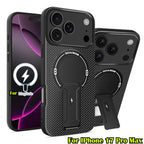 For Magsafe Shockproof Phone Cases for IPhone 17 Air 16 E 15 14 13 12 11 Pro Max Plus Magnetic Mounting Bracket Protective Cover